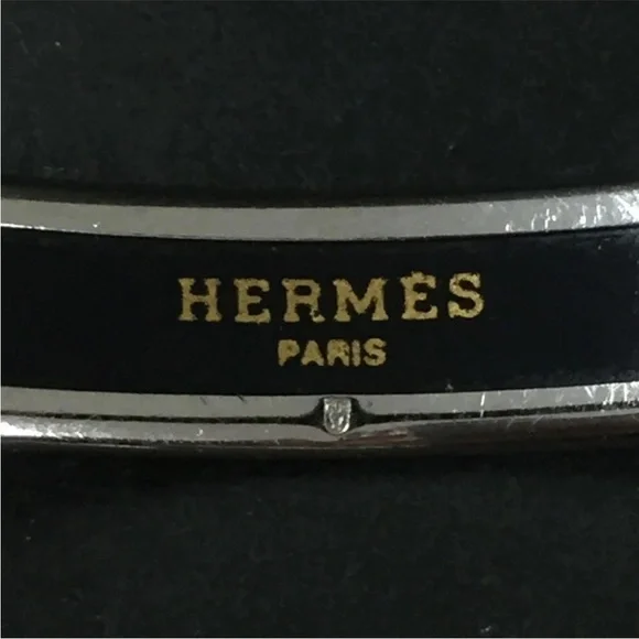 AUTH HERMES Emaille Enamel PM Bangle Bracelet Pink
